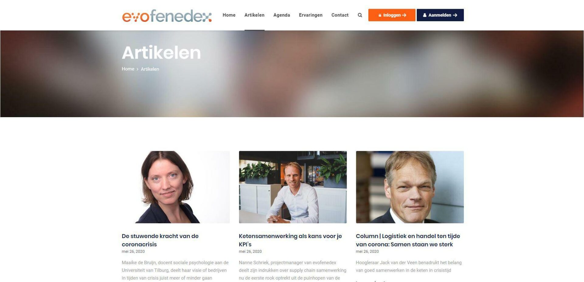 Nieuwe website voor Evofenedex