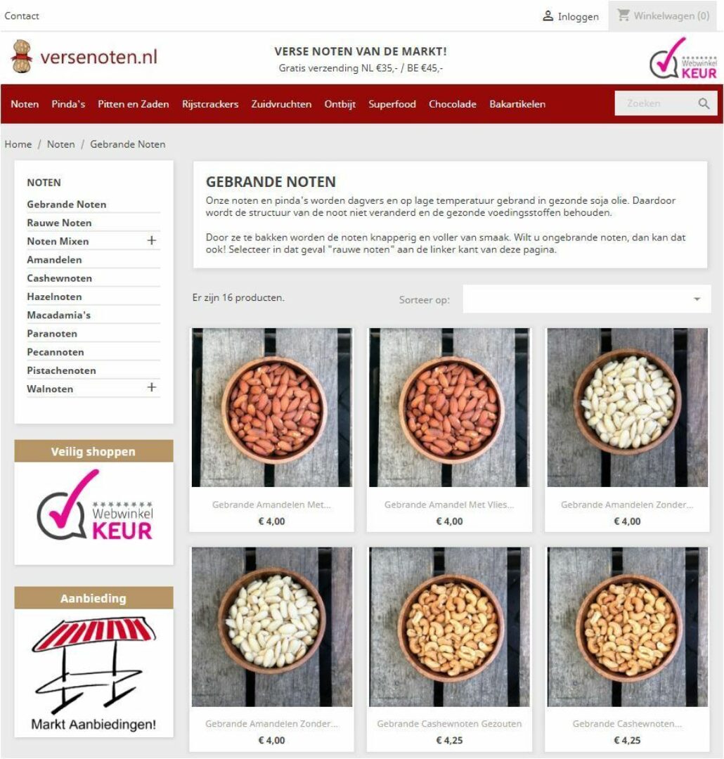 Webshop en SEO voor Versenoten.nl