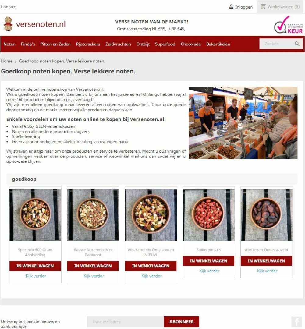 Webshop en SEO voor Versenoten.nl