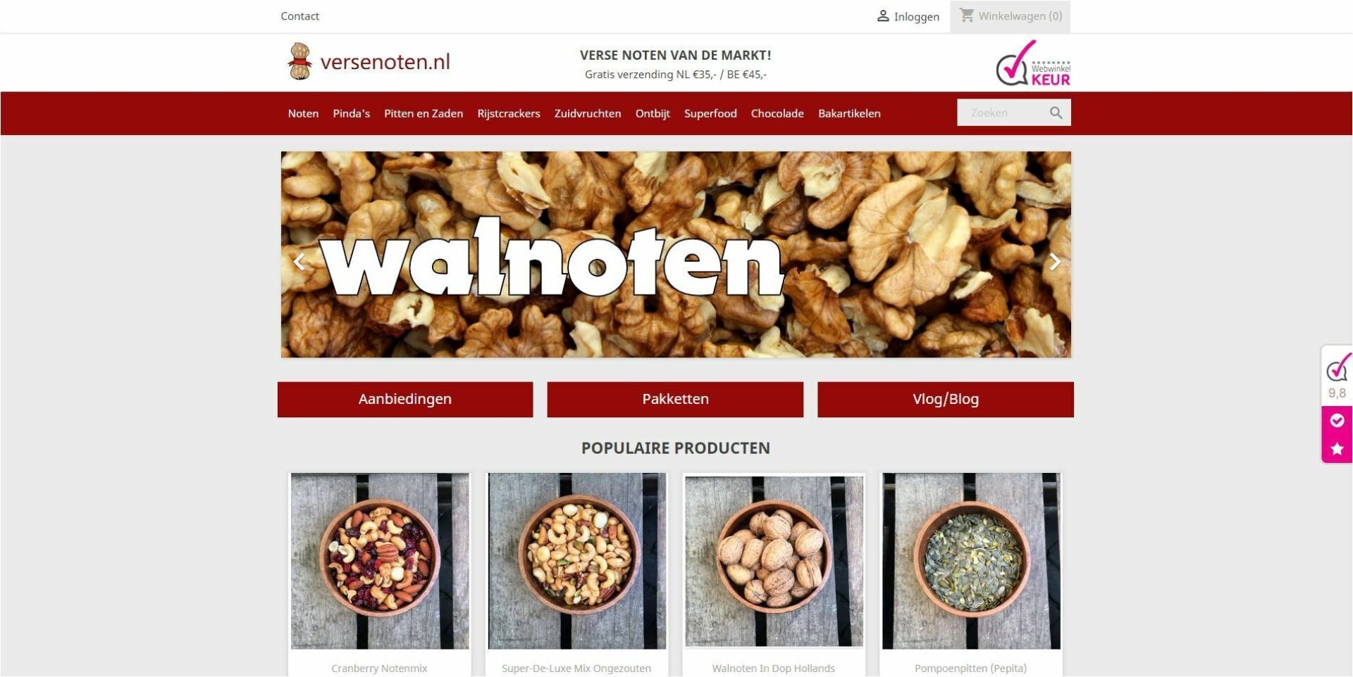 Webshop en SEO voor Versenoten.nl