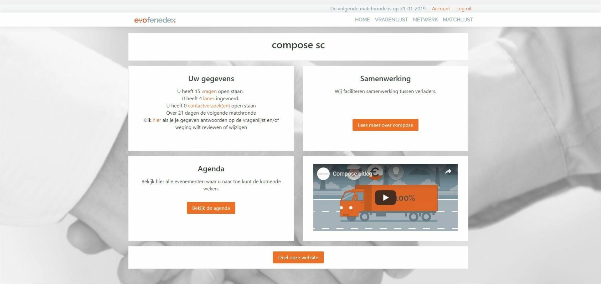 Optimalisatie applicatie voor Evofenedex