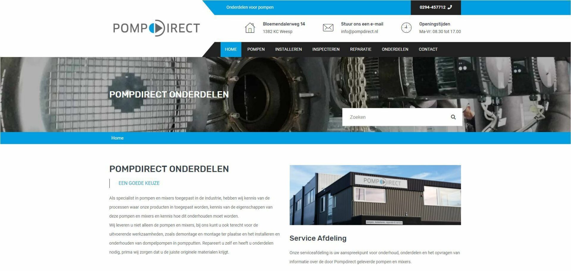 Pompdirect onderdelen